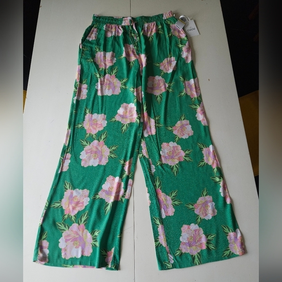 NWT CeCe Floral Wide Leg Pants - Picture 6 of 8